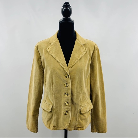 St. John Bay Tan Corduroy Button Up Blazer - Picture 1 of 11